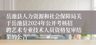 岳池县人力资源和社会保障局关于岳池县2024年公开考核招聘艺术专业技术人员资格复审结果的公告