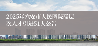 2025年六安市人民医院高层次人才引进51人公告