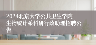 2024北京大学公共卫生学院生物统计系科研行政助理招聘公告