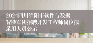 2024四川绵阳市软件与数据智能军团招聘开发工程师岗位拟录用人员公示