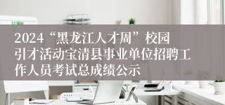 2024“黑龙江人才周”校园引才活动宝清县事业单位招聘工作人员考试总成绩公示