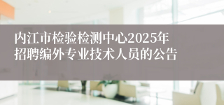 内江市检验检测中心2025年招聘编外专业技术人员的公告