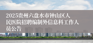 2025贵州六盘水市钟山区人民医院招聘编制外信息科工作人员公告