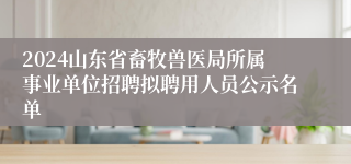 2024山东省畜牧兽医局所属事业单位招聘拟聘用人员公示名单