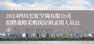 2024四川长虹空调有限公司招聘战略采购岗位拟录用人员公示