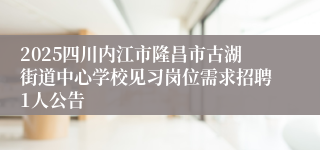 2025四川内江市隆昌市古湖街道中心学校见习岗位需求招聘1人公告