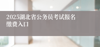 2025湖北省公务员考试报名缴费入口