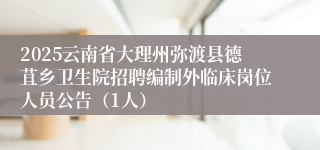 2025云南省大理州弥渡县德苴乡卫生院招聘编制外临床岗位人员公告（1人）