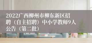 2022广西柳州市柳东新区招聘（自主招聘）中小学教师9人公告（第二批）