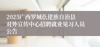 2025广西罗城仫佬族自治县对外宣传中心招聘就业见习人员公告