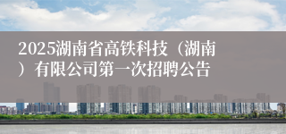 2025湖南省高铁科技（湖南）有限公司第一次招聘公告