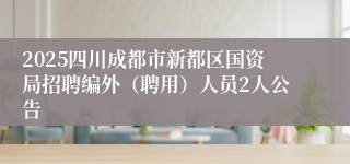 2025四川成都市新都区国资局招聘编外（聘用）人员2人公告