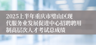 2025上半年重庆市璧山区现代服务业发展促进中心招聘聘用制高层次人才考试总成绩