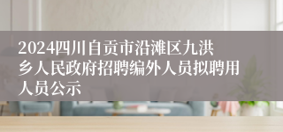 2024四川自贡市沿滩区九洪乡人民政府招聘编外人员拟聘用人员公示