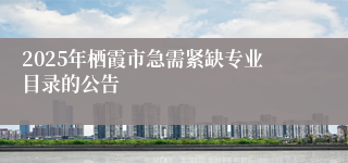 2025年栖霞市急需紧缺专业目录的公告