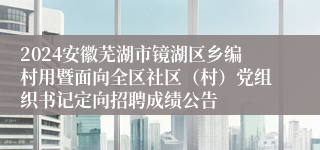 2024安徽芜湖市镜湖区乡编村用暨面向全区社区（村）党组织书记定向招聘成绩公告