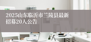 2025山东临沂市兰陵县最新招募20人公告