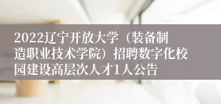 2022辽宁开放大学（装备制造职业技术学院）招聘数字化校园建设高层次人才1人公告