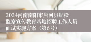 2024河南南阳市唐河县纪检监察宣传教育基地招聘工作人员面试实施方案（第6号）