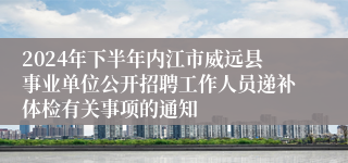 2024年下半年内江市威远县事业单位公开招聘工作人员递补体检有关事项的通知