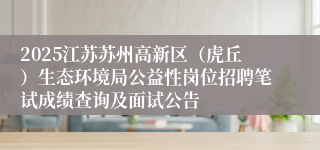 2025江苏苏州高新区（虎丘）生态环境局公益性岗位招聘笔试成绩查询及面试公告