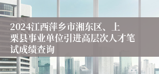 2024江西萍乡市湘东区、上栗县事业单位引进高层次人才笔试成绩查询