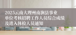 2025云南大理州南涧县事业单位考核招聘工作人员综合成绩及进入体检人员通知