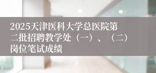 2025天津医科大学总医院第二批招聘教学处（一）、（二）岗位笔试成绩