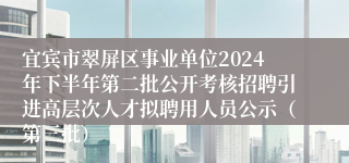 宜宾市翠屏区事业单位2024年下半年第二批公开考核招聘引进高层次人才拟聘用人员公示（第三批）