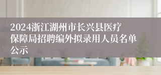 2024浙江湖州市长兴县医疗保障局招聘编外拟录用人员名单公示