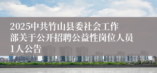 2025中共竹山县委社会工作部关于公开招聘公益性岗位人员1人公告