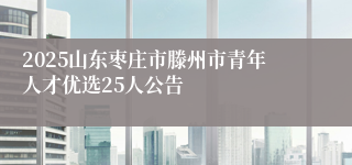 2025山东枣庄市滕州市青年人才优选25人公告