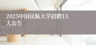 2025中国民航大学招聘15人公告