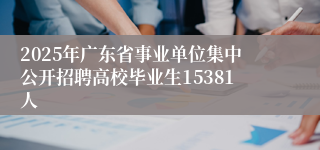 2025年广东省事业单位集中公开招聘高校毕业生15381人