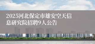 2025河北保定市雄安空天信息研究院招聘9人公告