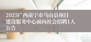 2025广西南宁市马山县项目建设服务中心面向社会招聘1人公告