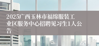 2025广西玉林市福绵服装工业区服务中心招聘见习生1人公告