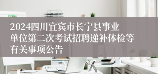 2024四川宜宾市长宁县事业单位第二次考试招聘递补体检等有关事项公告