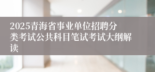 2025青海省事业单位招聘分类考试公共科目笔试考试大纲解读