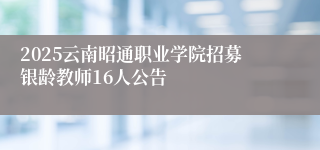 2025云南昭通职业学院招募银龄教师16人公告