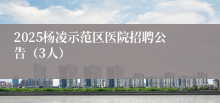 2025杨凌示范区医院招聘公告（3人）