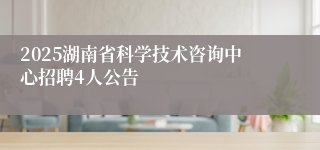 2025湖南省科学技术咨询中心招聘4人公告