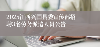 2025江西兴国县委宣传部招聘3名劳务派遣人员公告