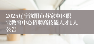 2025辽宁沈阳市苏家屯区职业教育中心招聘高技能人才1人公告