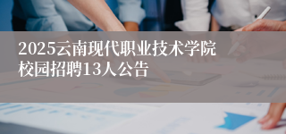 2025云南现代职业技术学院校园招聘13人公告
