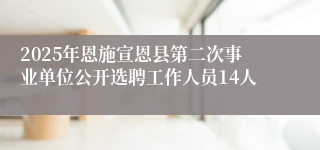 2025年恩施宣恩县第二次事业单位公开选聘工作人员14人