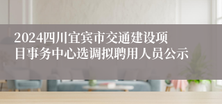 2024四川宜宾市交通建设项目事务中心选调拟聘用人员公示