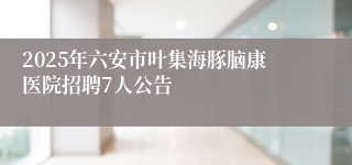 2025年六安市叶集海豚脑康医院招聘7人公告