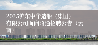 2025沪东中华造船（集团）有限公司面向昭通招聘公告（云南）