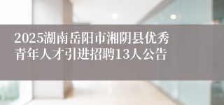 2025湖南岳阳市湘阴县优秀青年人才引进招聘13人公告